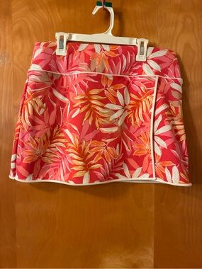 Tommy Bahama Active Floral Pink Tropical Print Skirt Sz M